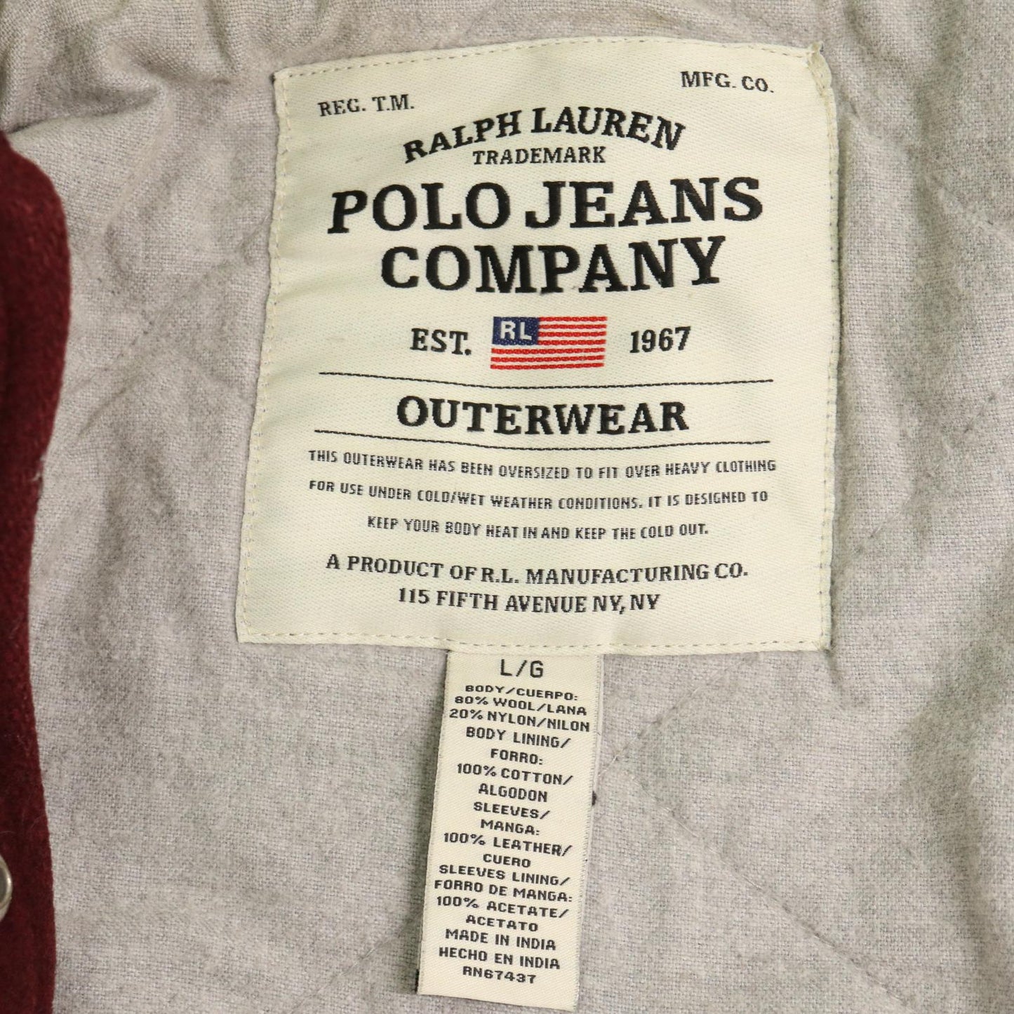 POLO JEANS Varsity Stadium Jacket