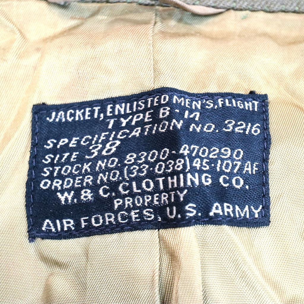 40s U.S.AIRFORCE B-14 Flight Jacket Military Jacket