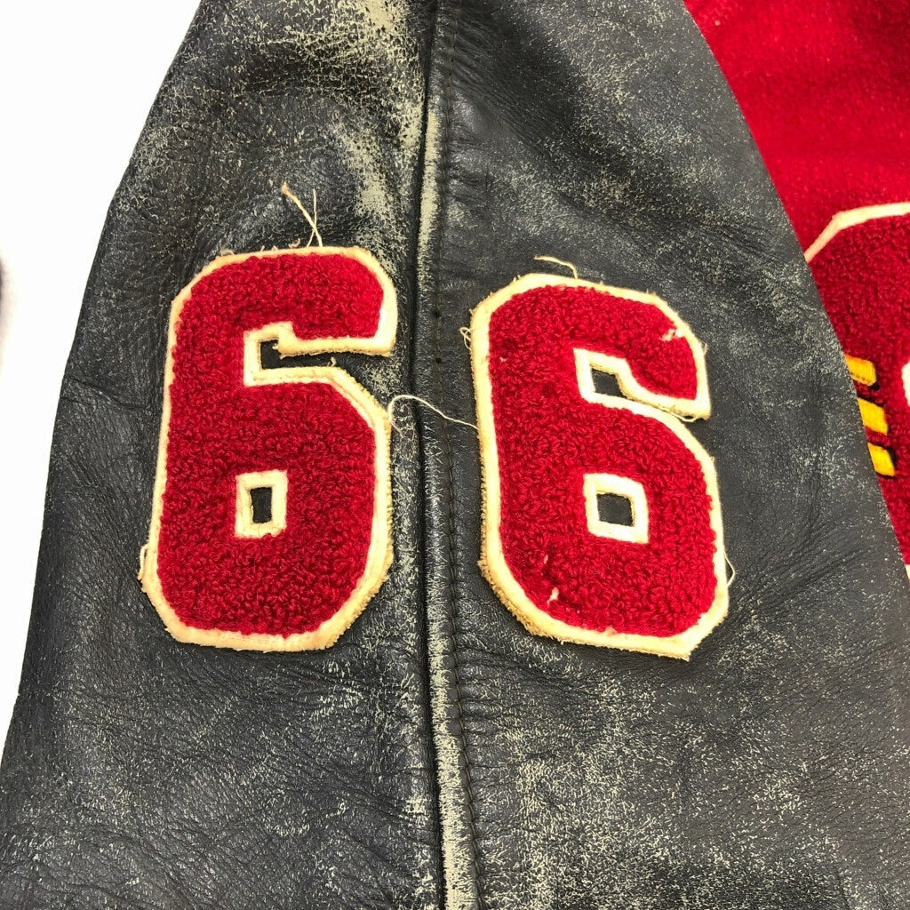 60s SAND KNIT JOHN DUNLAP Varsity Stadium Jacket