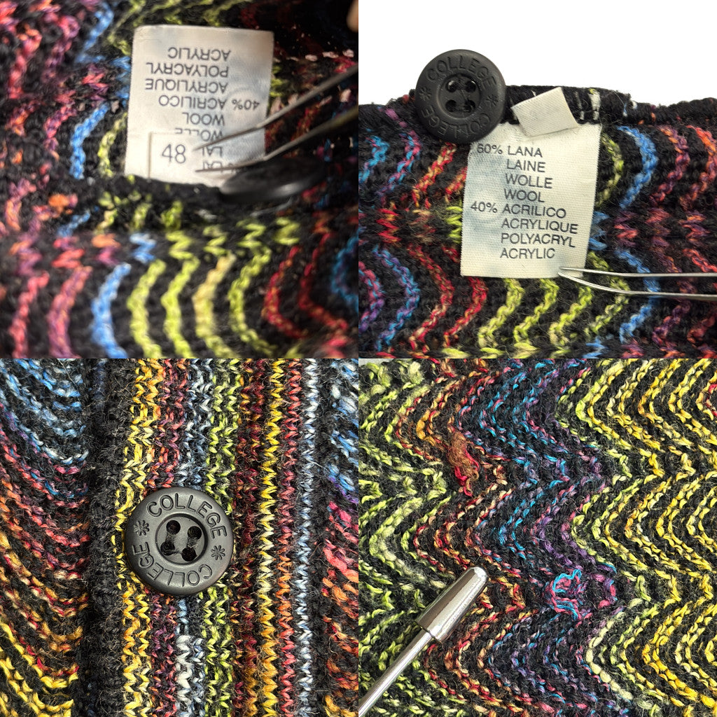 90s COLLEGE by marcazzani Patterned Cardigan