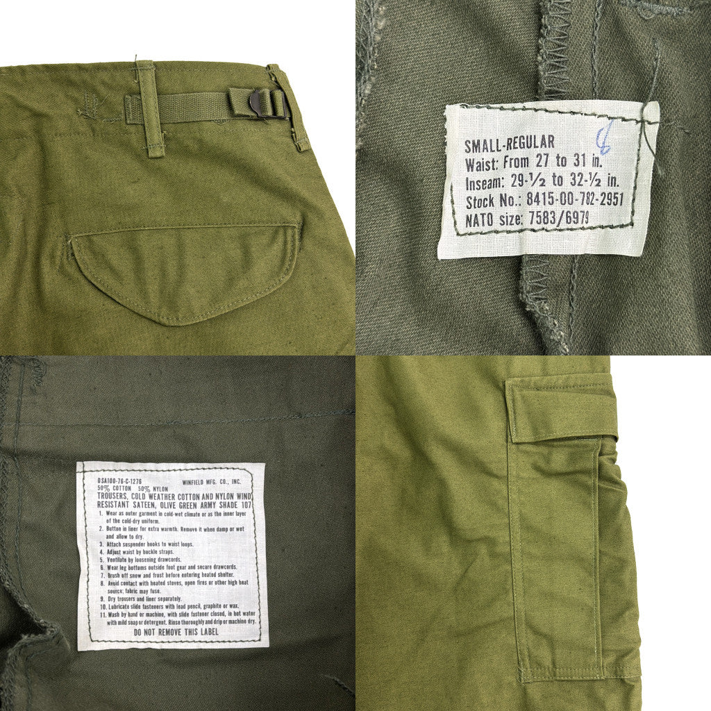70s U.S. ARMY M-65 Field Trousers Military Pants