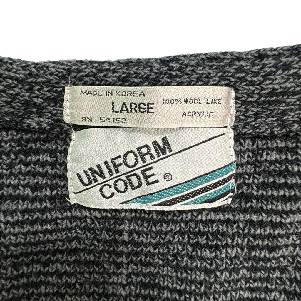 90s UNIFORM CODE Patterned Cardigan