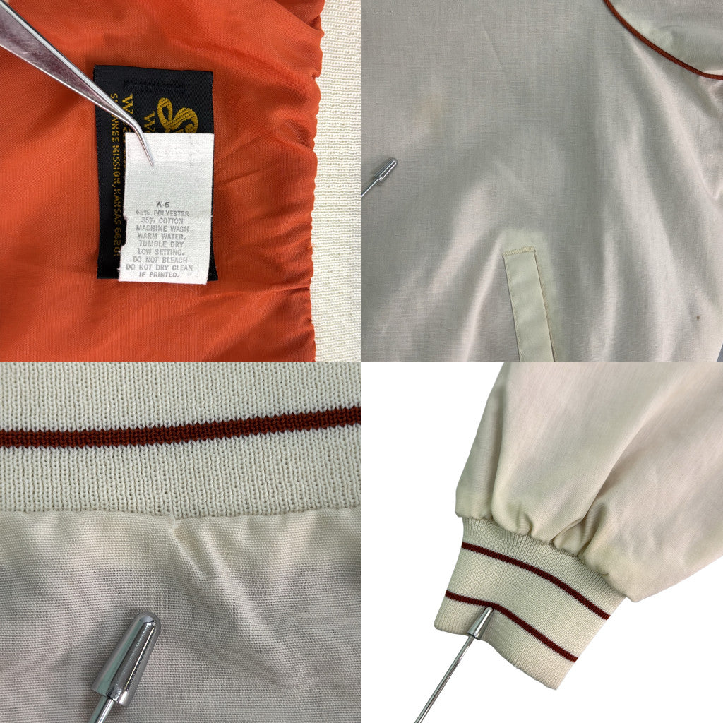 80年代 USA製 ジャケット 大きいサイズ ホワイト メンズ XXL 中古 古着 Y8497