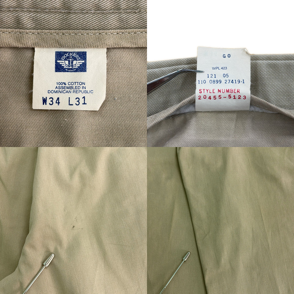 90年代 チノパンツ ベージュ メンズ W34 L31 中古 古着 Y8540