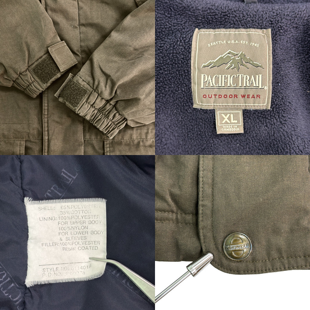PACIFIC TRAIL マウンテンパーカー アウトドア オリーブ メンズ XL 中古 古着 Y9119