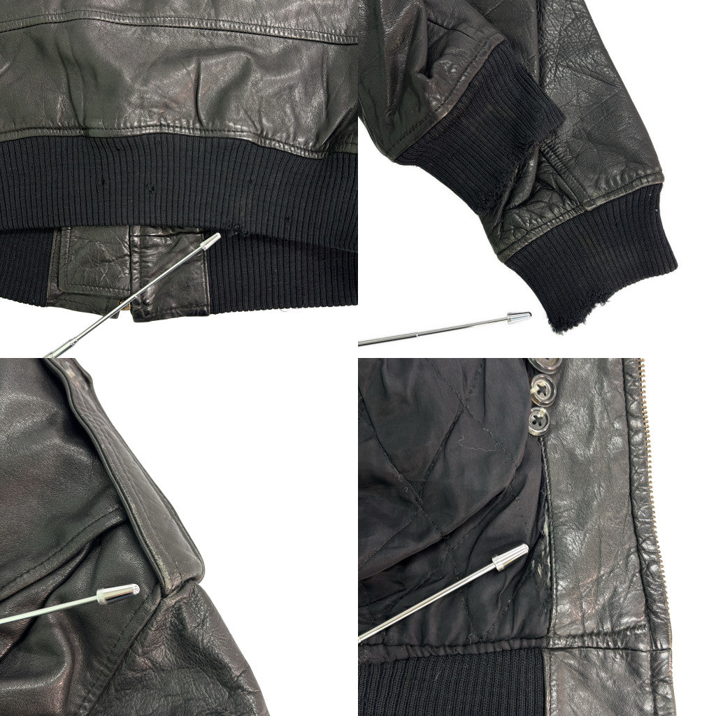80s Abercrombie & Fitch A-2 Flight Jacket Leather Jacket