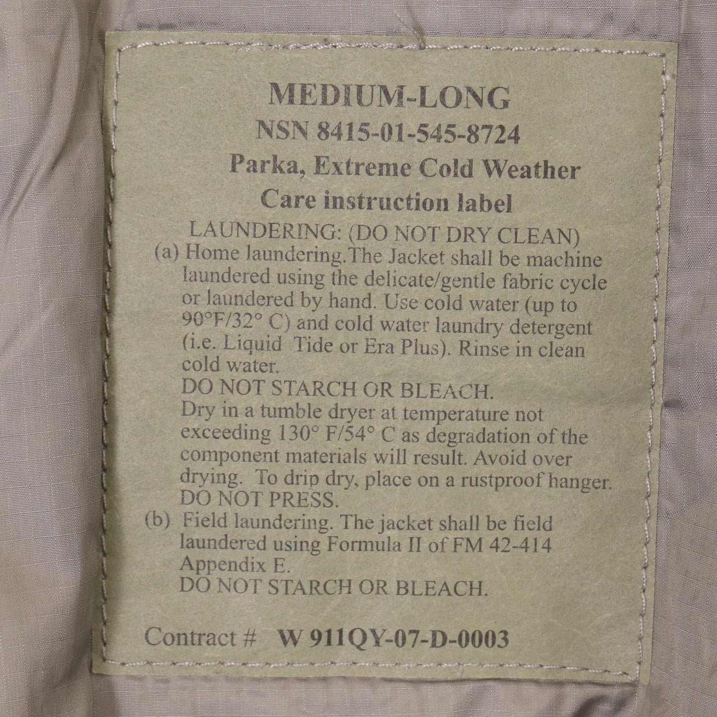 00s U.S. ARMY ECWCS GEN3 Level7 Insulated Military Jacket