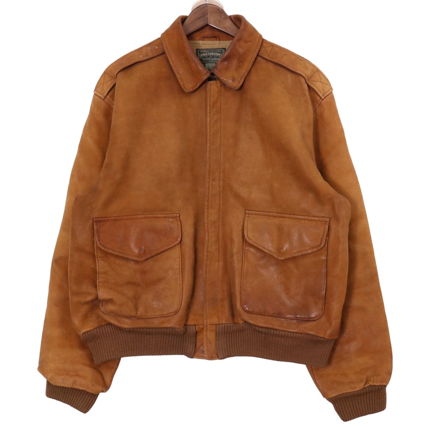 90s POLO COUNTRY A-2 Flight Leather Jacket