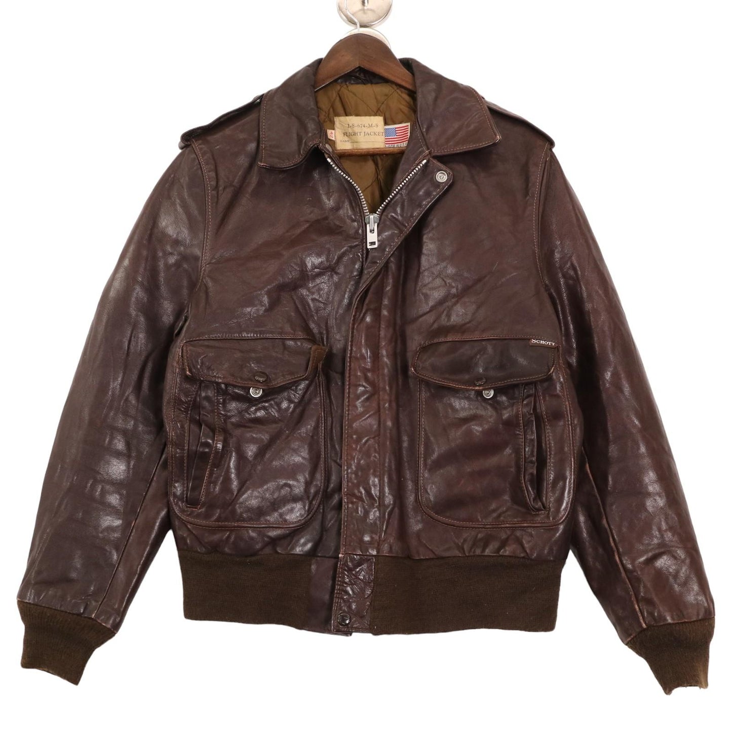 70s Schott A-2 Flight Leather Jacket
