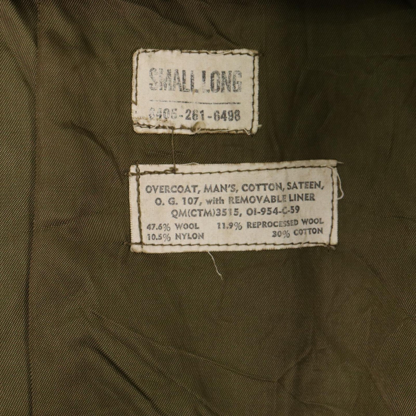 50s U.S. ARMY M-50 Overcoat Military Coat