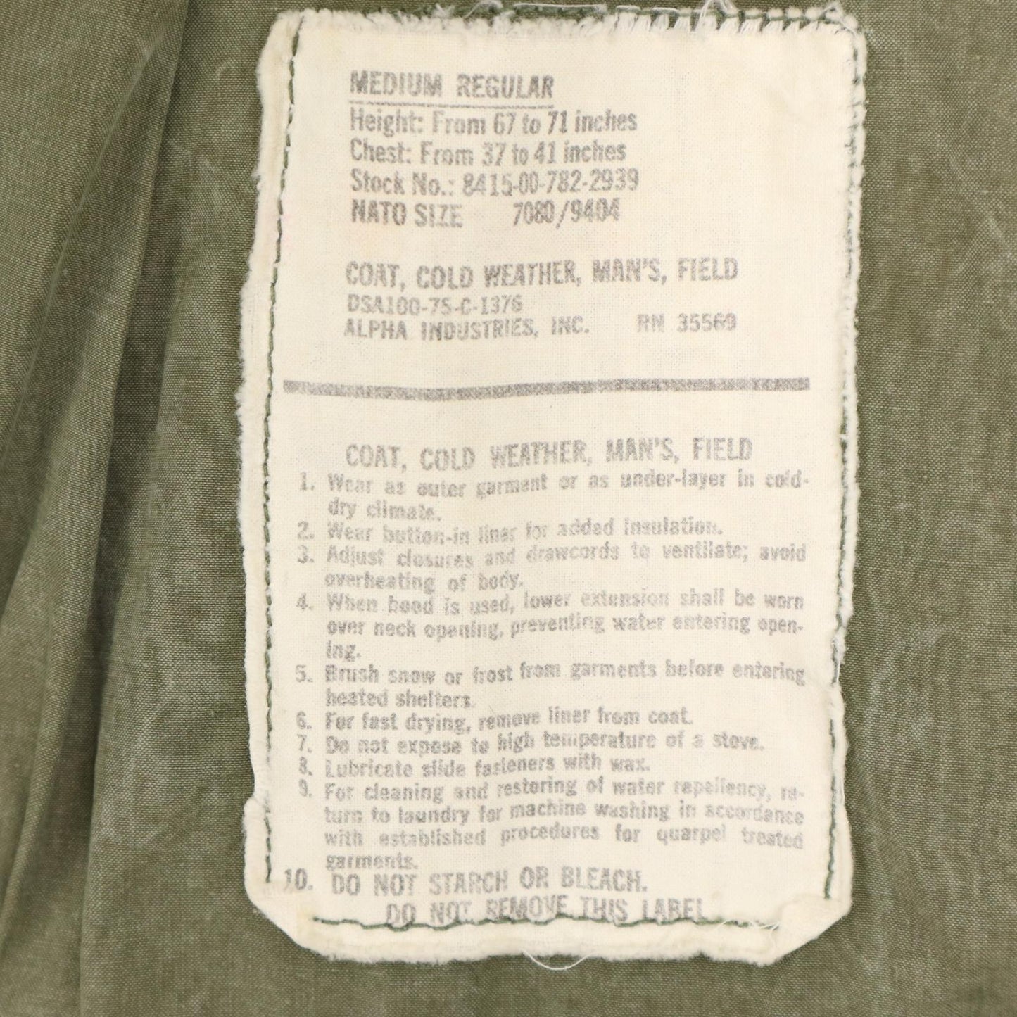 70s U.S. ARMY M-65 Field Jacket 3rd Military Jacket