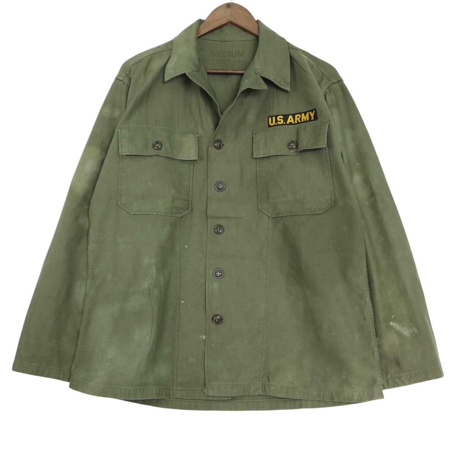 50s U.S. ARMY OG-107 Cotton Sateen Shirt Military Shirt