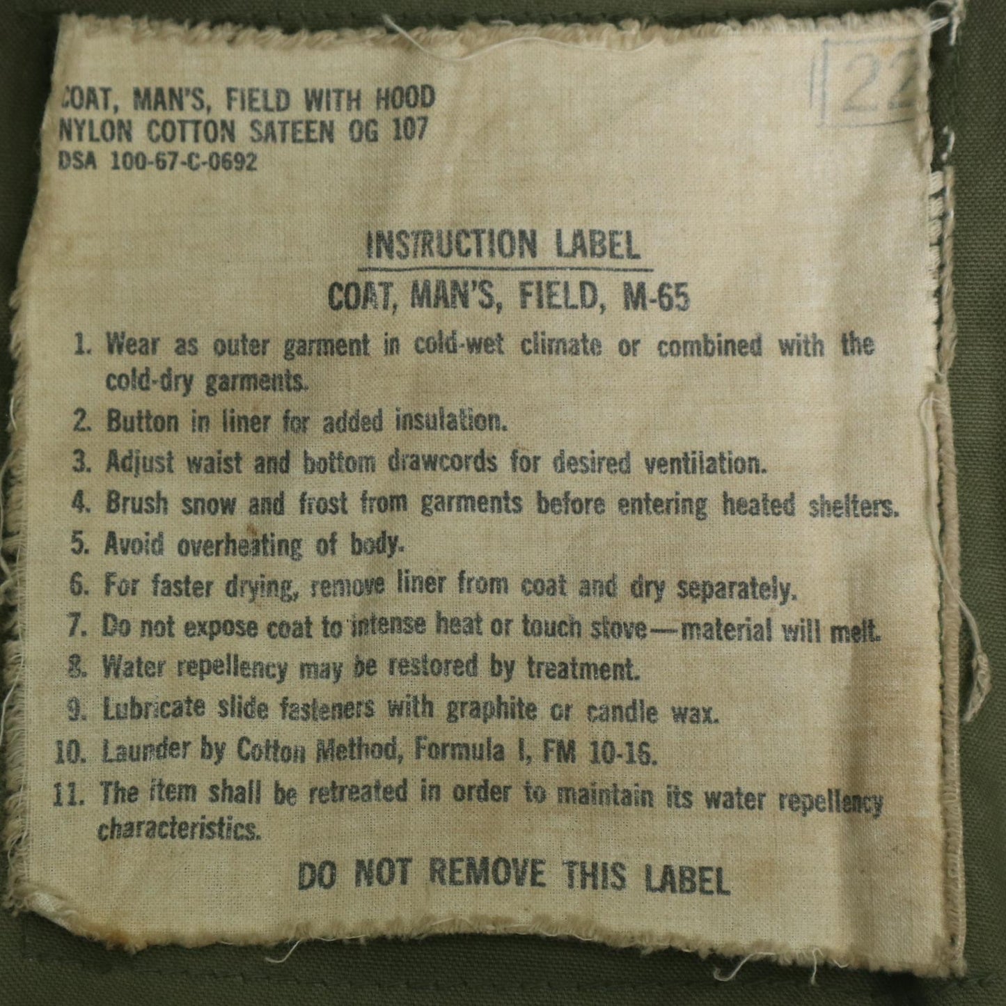 60s U.S. ARMY M-65 Field Jacket 2nd Military Jacket