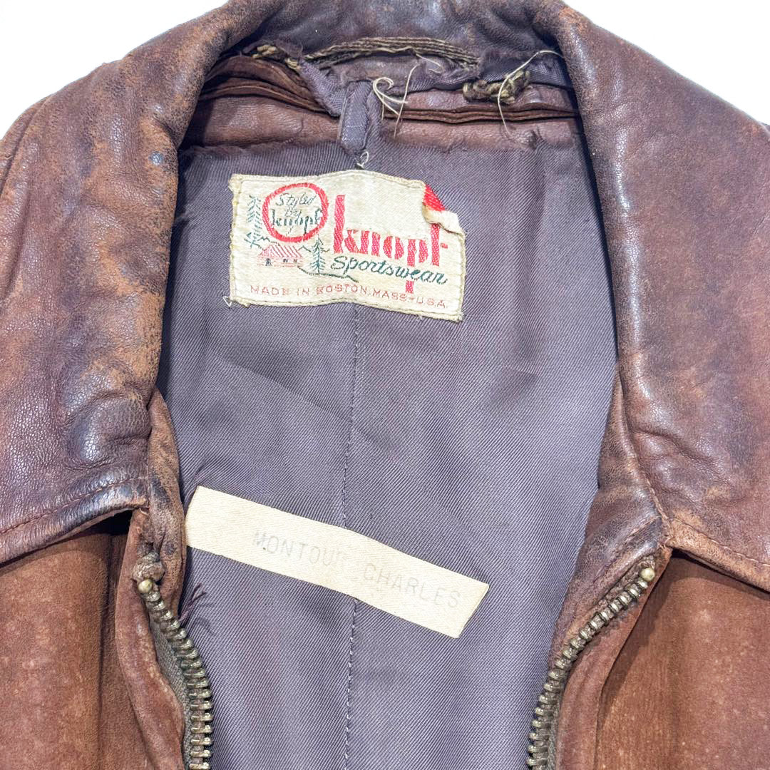 40s Knopf Sportswear Leather Jacket