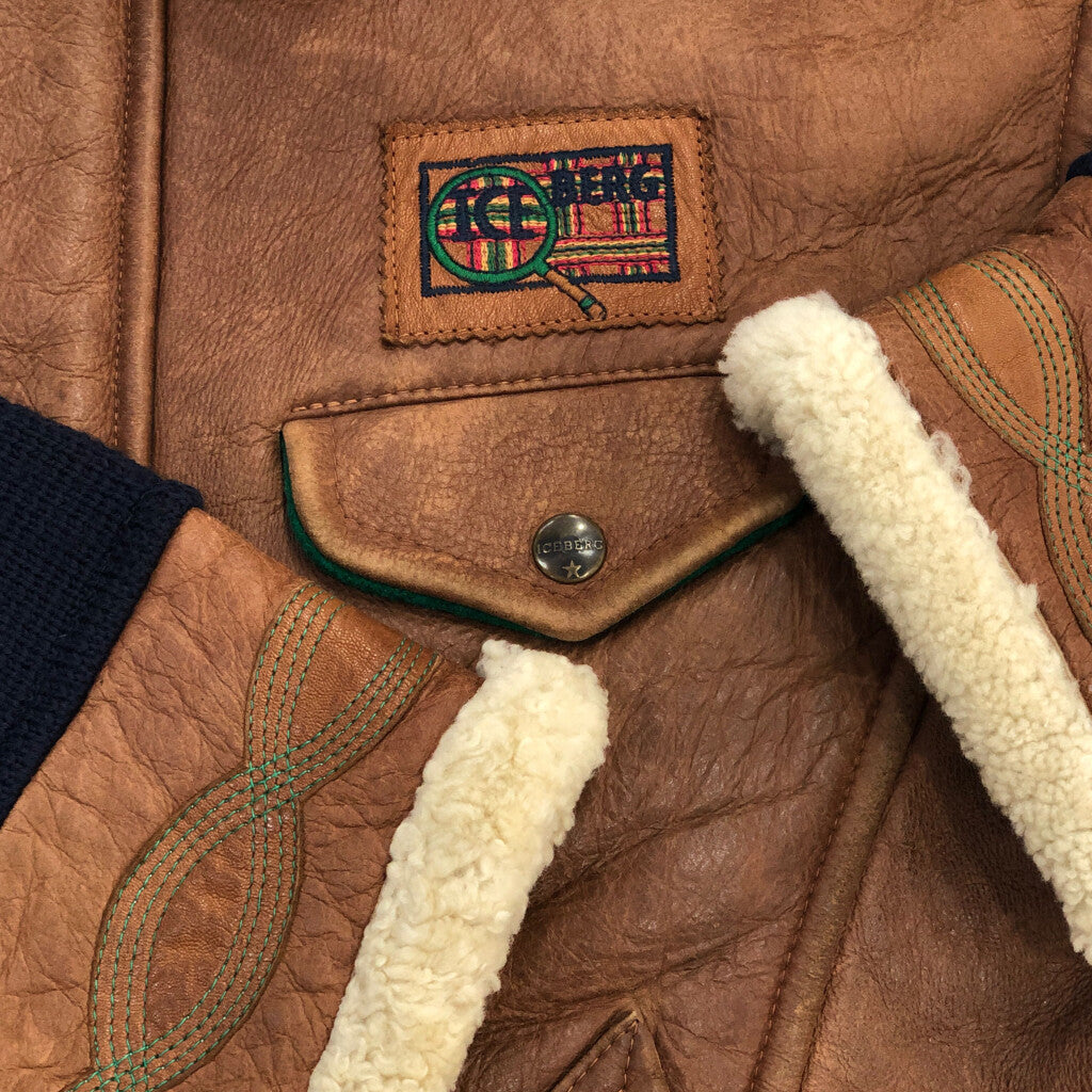 90s ICEBERG Shearling Leather Jacket