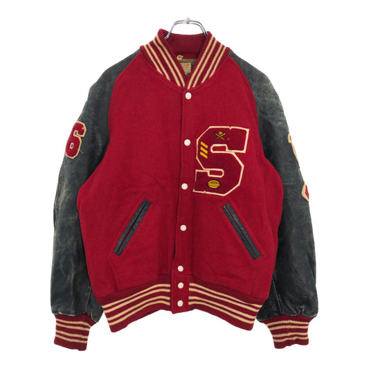 60s SAND KNIT JOHN DUNLAP Varsity Stadium Jacket