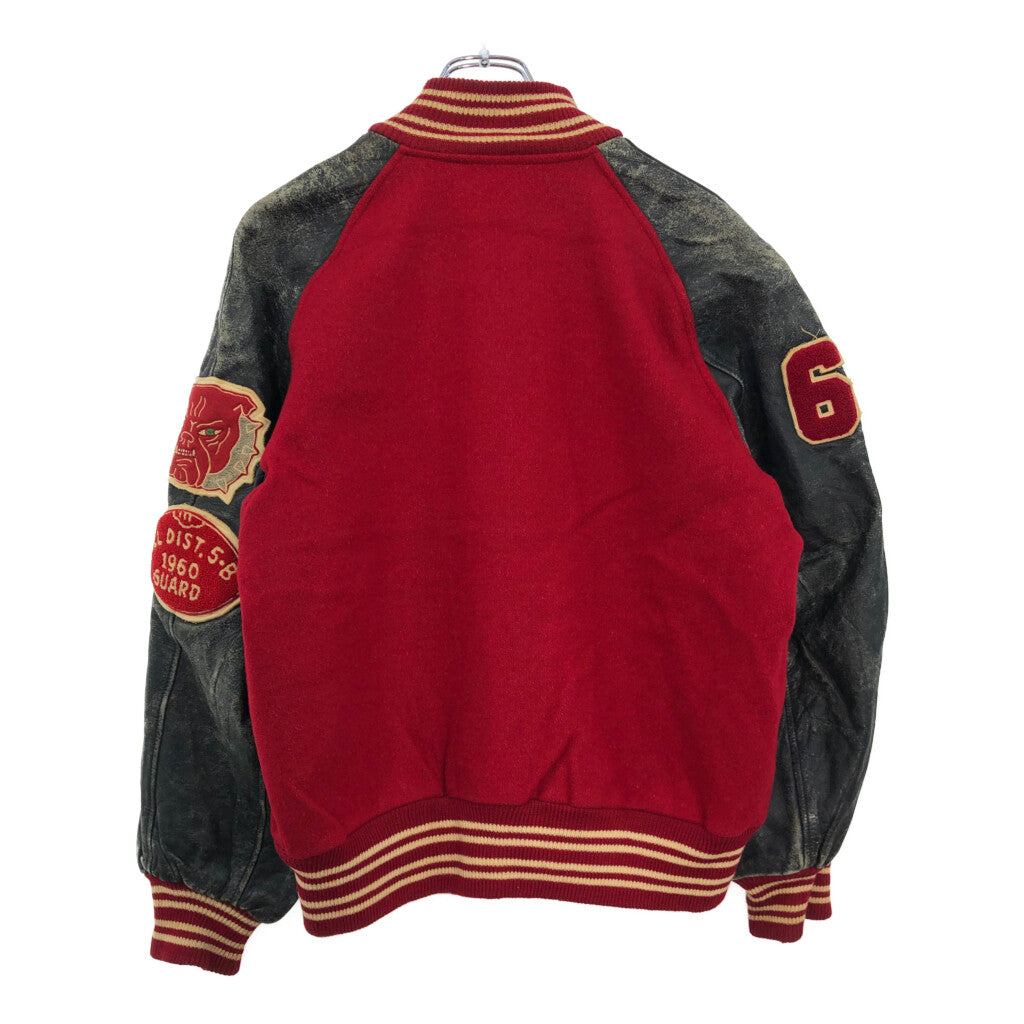 60s SAND KNIT JOHN DUNLAP Varsity Stadium Jacket