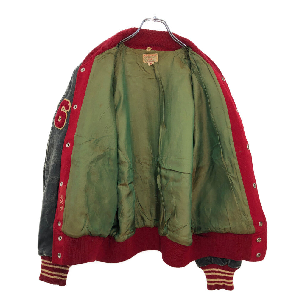 60s SAND KNIT JOHN DUNLAP Varsity Stadium Jacket