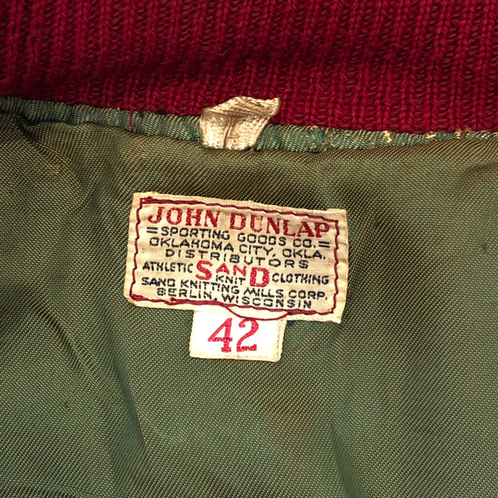 60s SAND KNIT JOHN DUNLAP Varsity Stadium Jacket