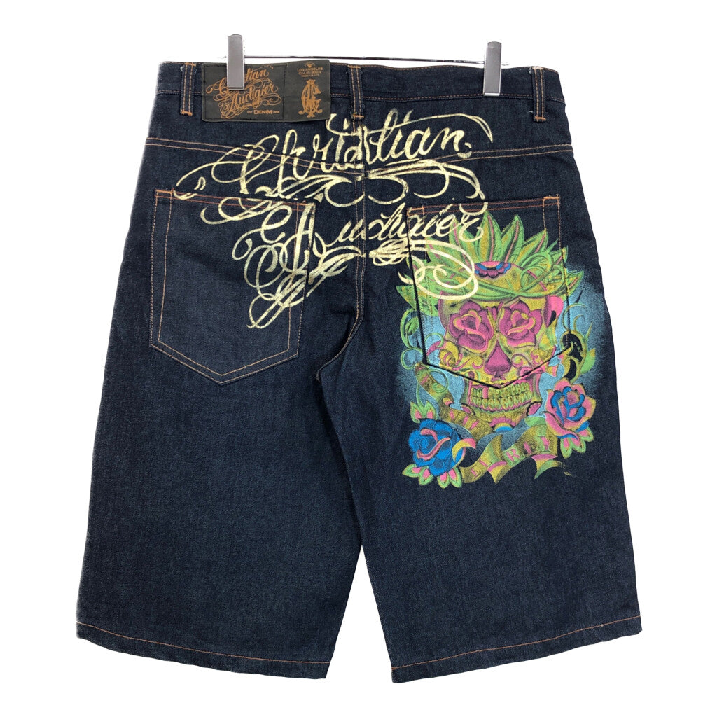 Christian Audigier Denim Shorts