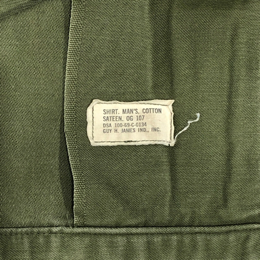 60s U.S. ARMY OG-107 Cotton Sateen Shirt Military Shirt