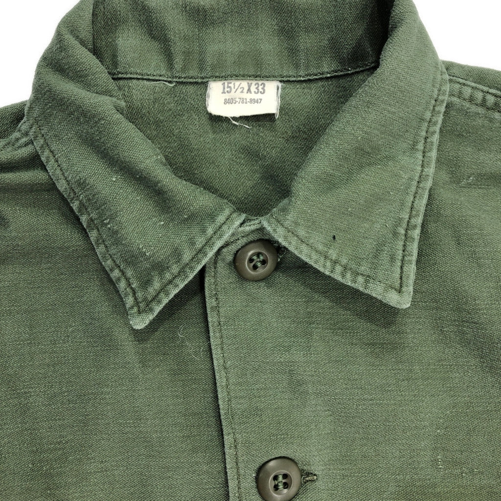 70s U.S. ARMY OG-107 Cotton Sateen Shirt Military Shirt