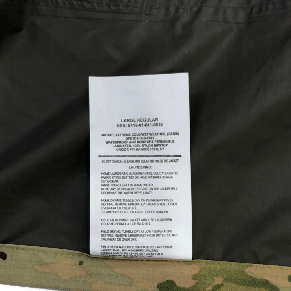 U.S. ARMY ECWCS GEN3 Level6 Hardshell Military Jacket