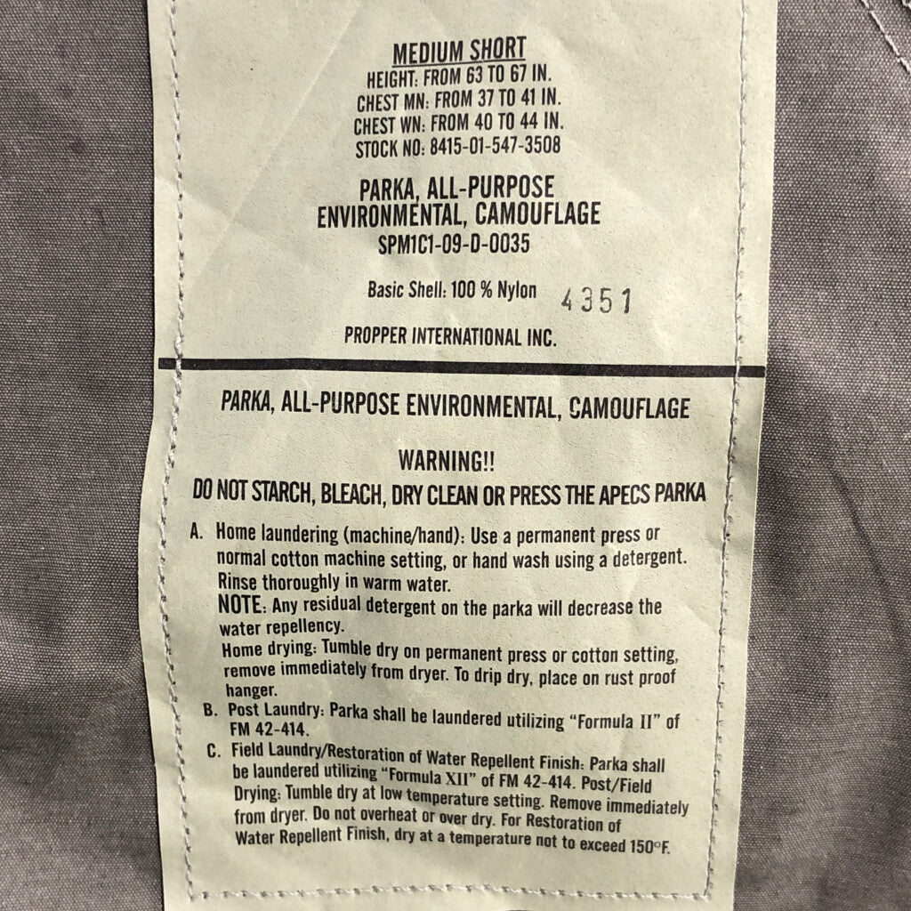 00s U.S.AIRFORCE APECS GORETEX Parka Military Jacket