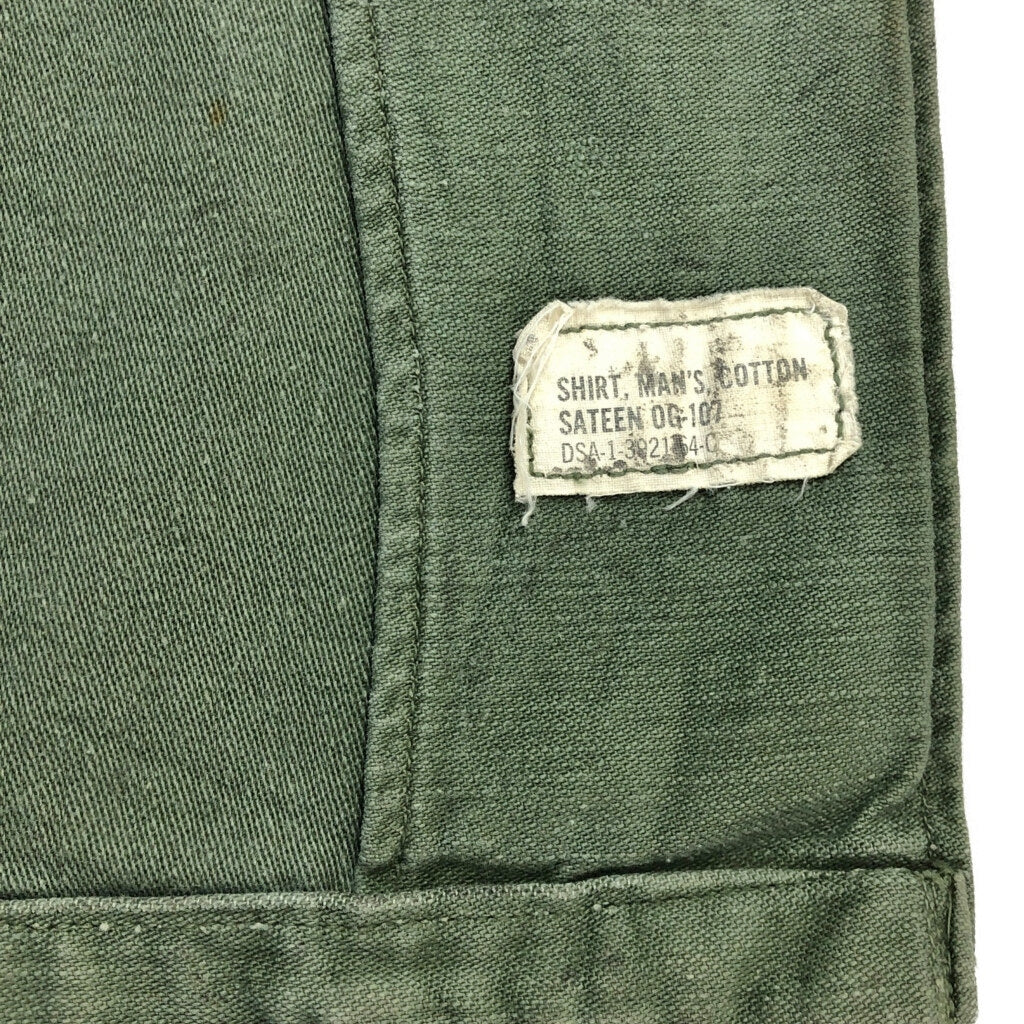 60s U.S. ARMY OG-107 Cotton Sateen Shirt Military Shirt