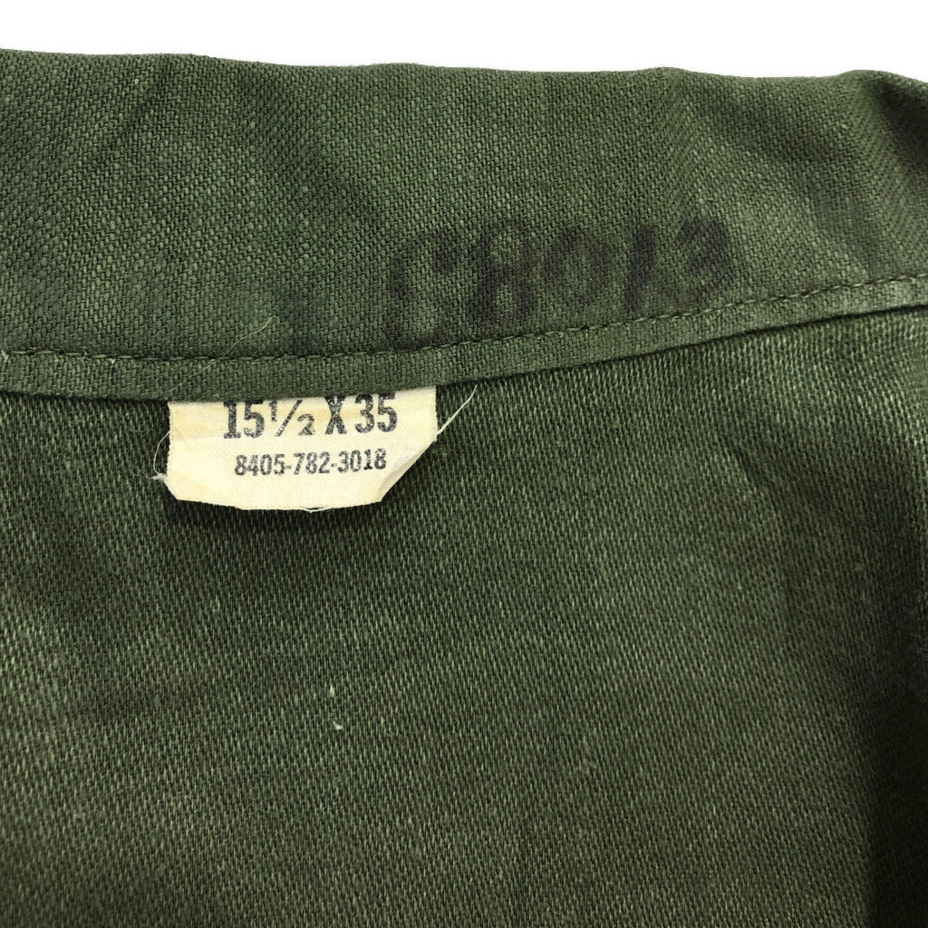70s U.S. ARMY OG-107 Cotton Sateen Shirt Military Shirt
