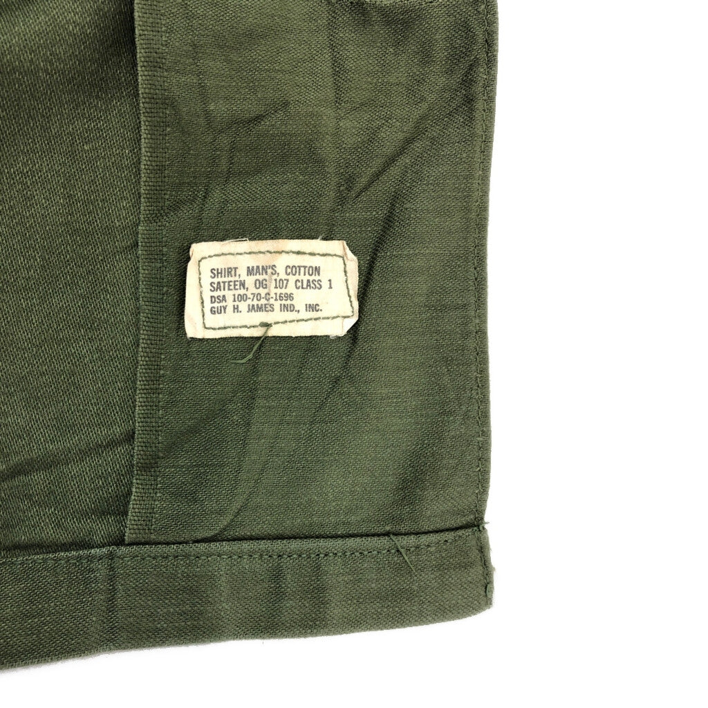 70s U.S. ARMY OG-107 Cotton Sateen Shirt Military Shirt