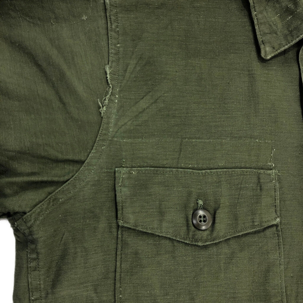 70s U.S. ARMY OG-107 Cotton Sateen Shirt Military Shirt