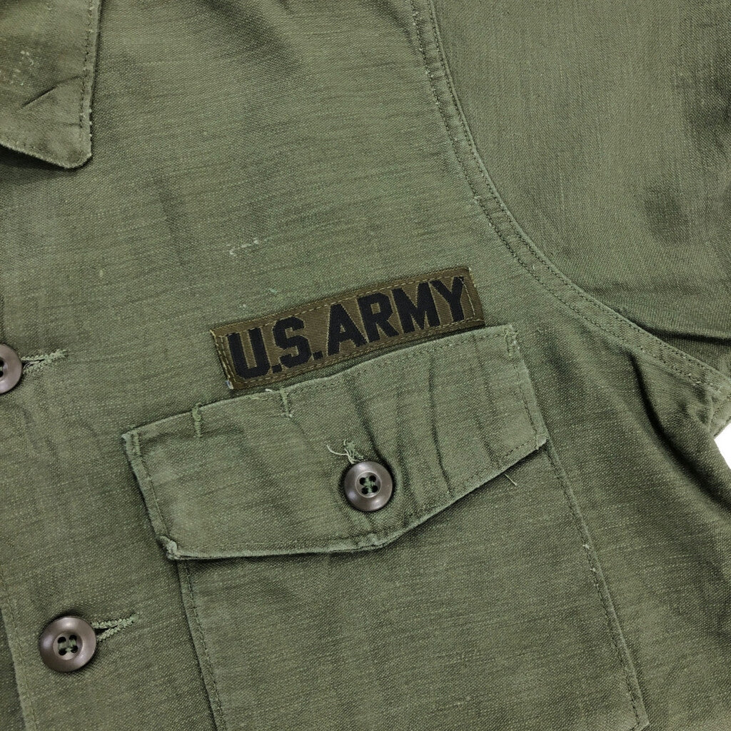 70s U.S. ARMY OG-107 Cotton Sateen Shirt Military Shirt