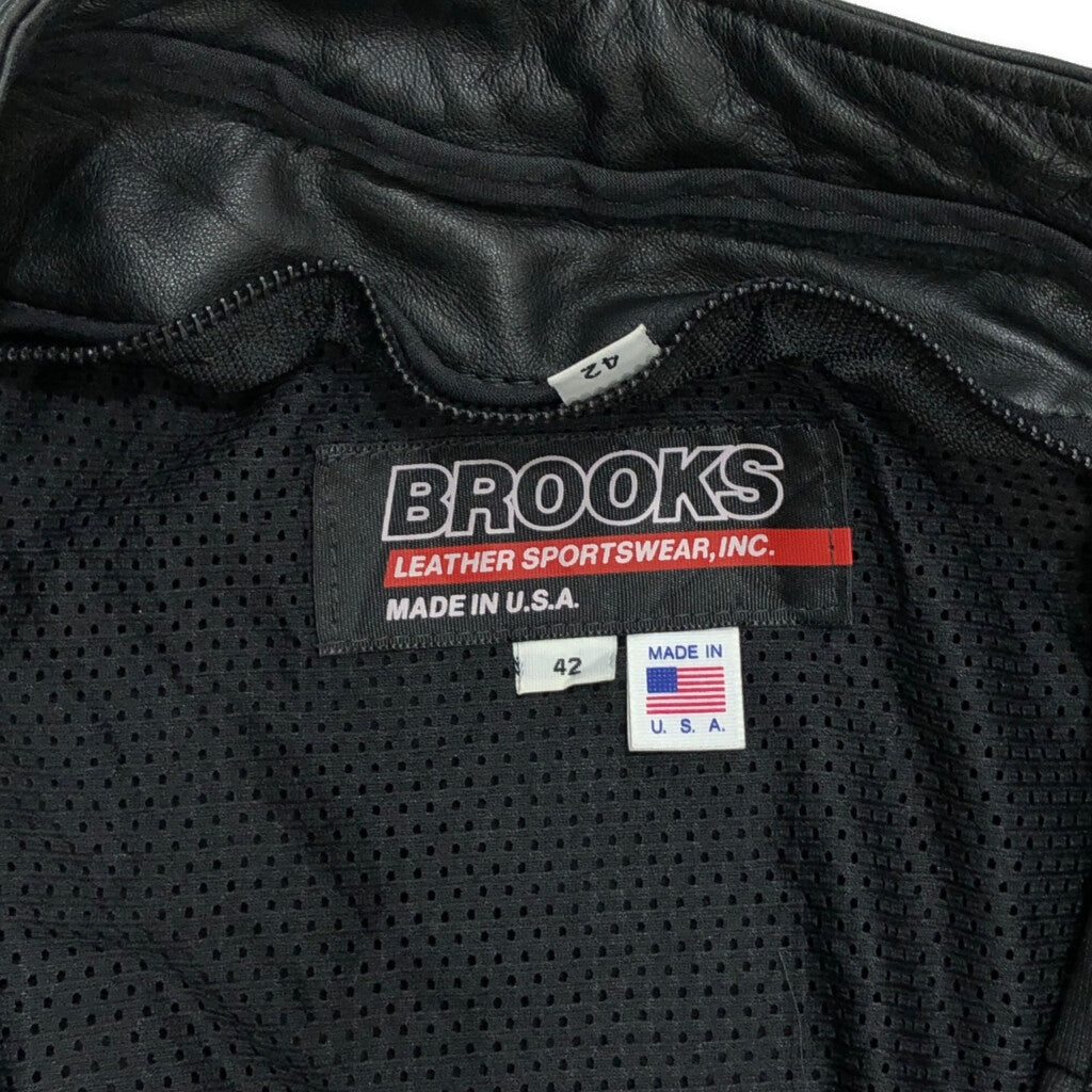 80s BROOKS Single Riders Leather Jacket