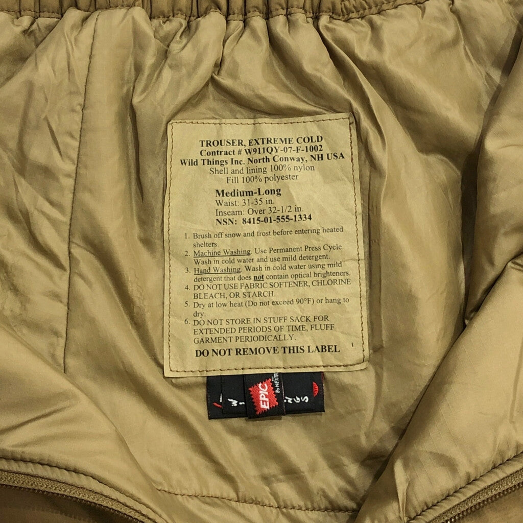 00s U.S. ARMY ECWCS GEN3 Level7 Insulated Military Pants