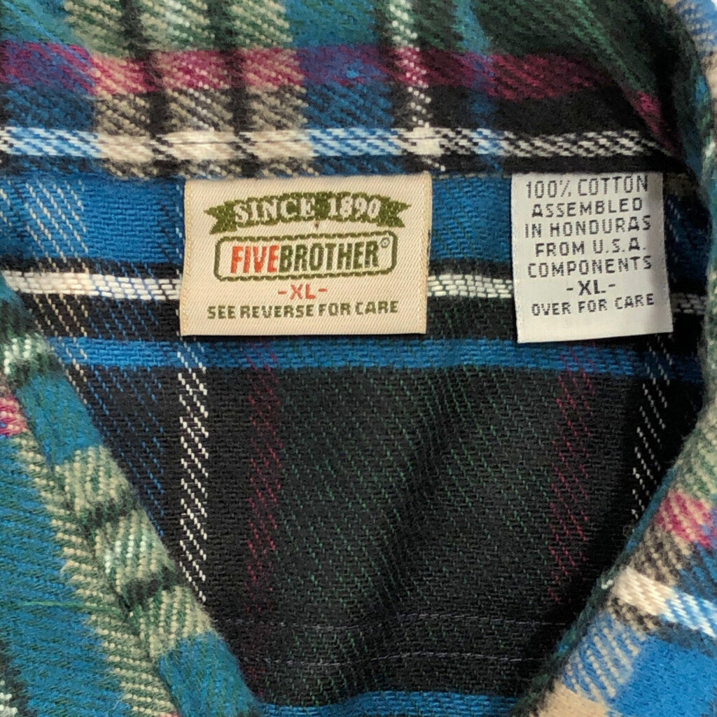 90s FIVE BROTHER Flannel Shirt