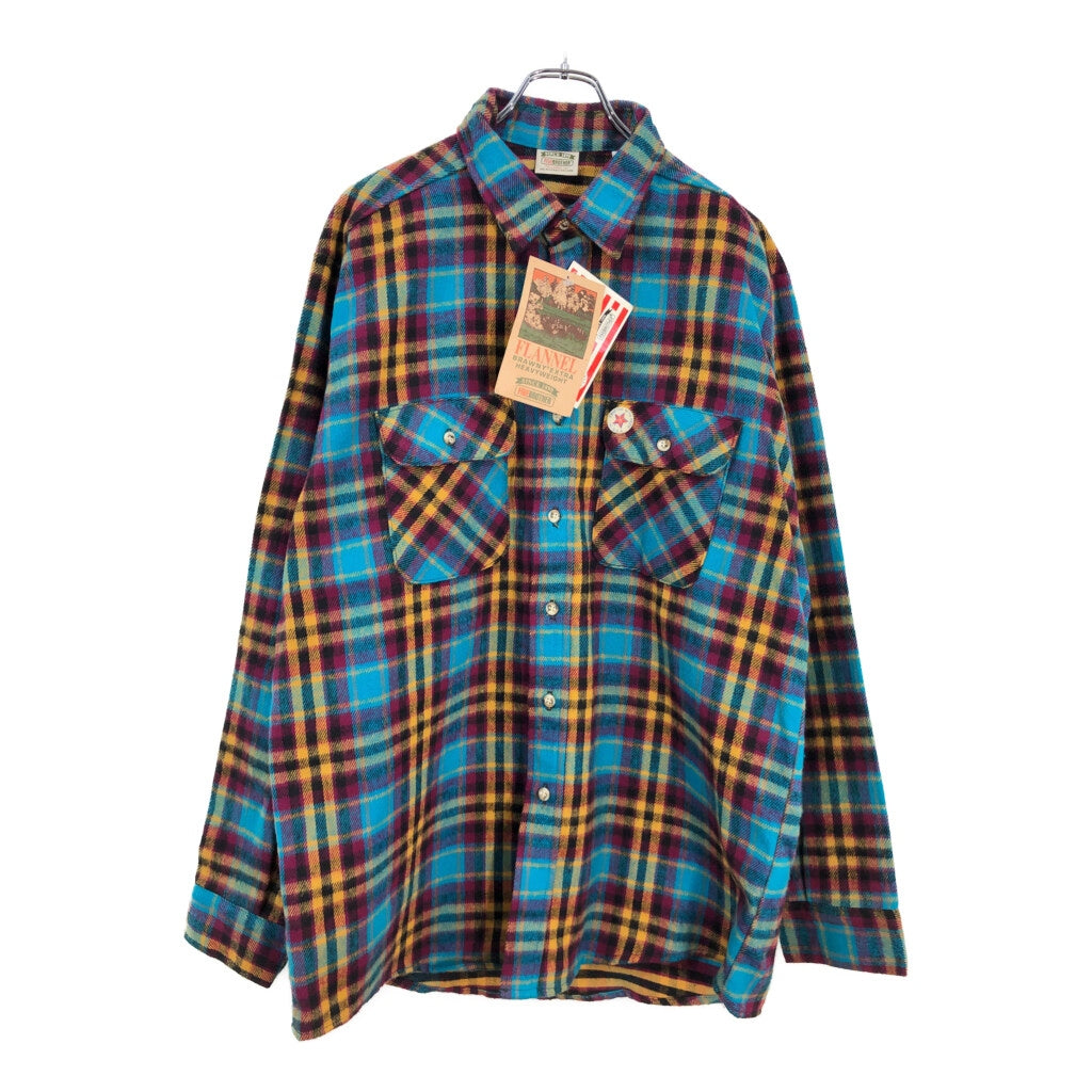 DEAD STOCK 90s FIVE BROTHER Heavy Flannel Shirt