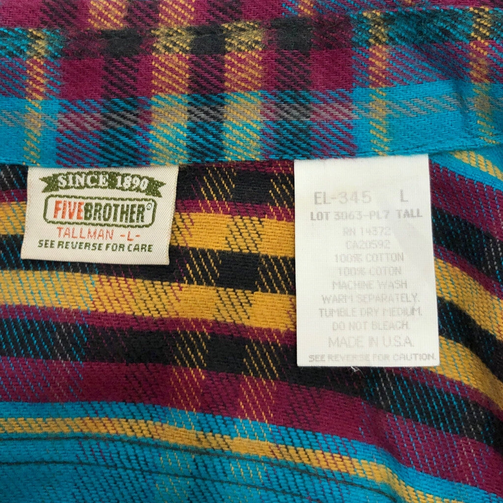 DEAD STOCK 90s FIVE BROTHER Heavy Flannel Shirt