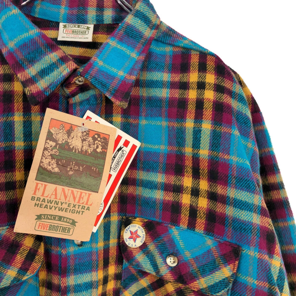 DEAD STOCK 90s FIVE BROTHER Heavy Flannel Shirt