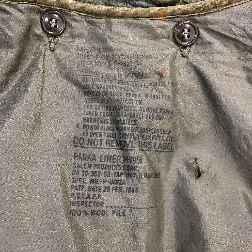 50s U.S.ARMY M-51 Fishtail Parka Military Jacket