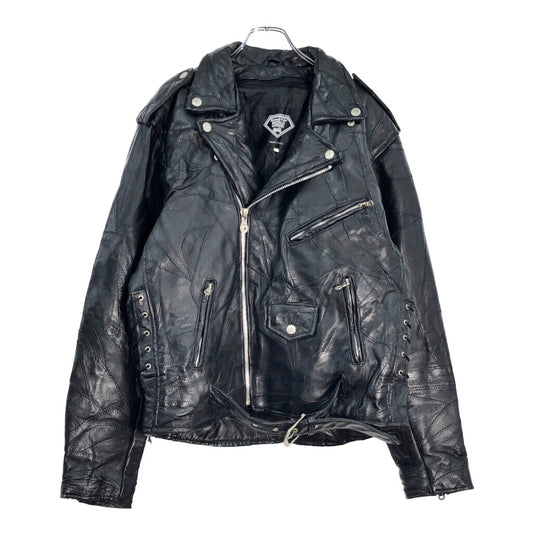 DIAMOND PLATE BUFFALO LEATHER Double Riders Leather Jacket