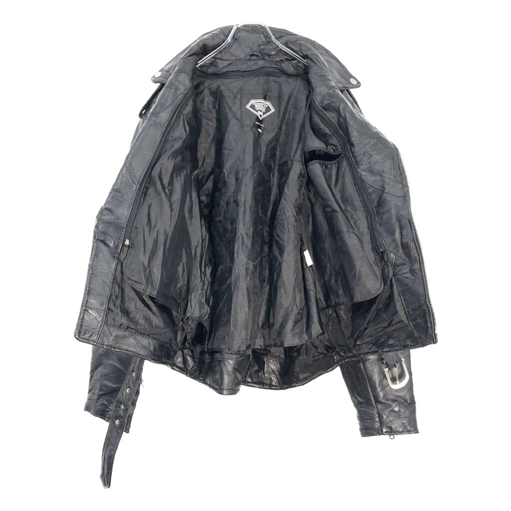 DIAMOND PLATE BUFFALO LEATHER Double Riders Leather Jacket