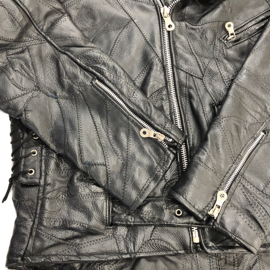 DIAMOND PLATE BUFFALO LEATHER Double Riders Leather Jacket