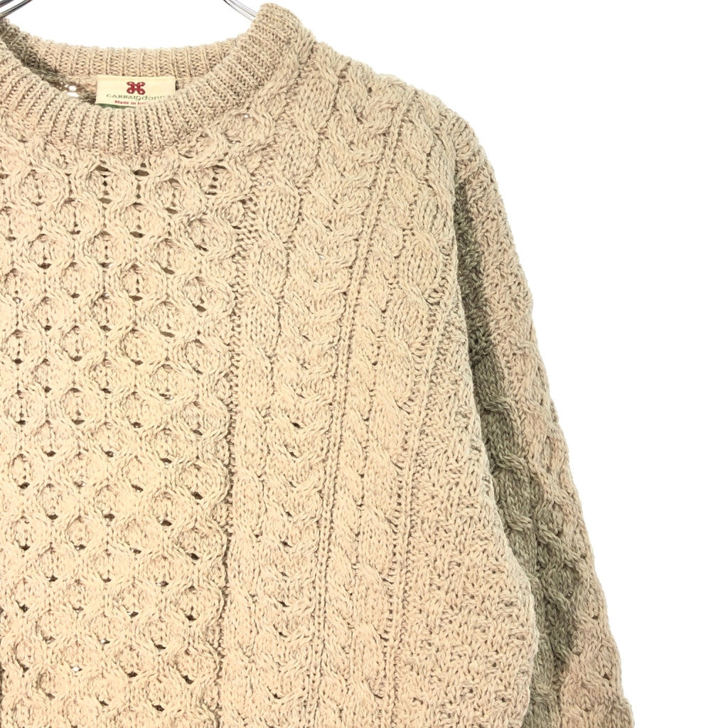 carraigdonn Aran Knit Crewneck Sweater