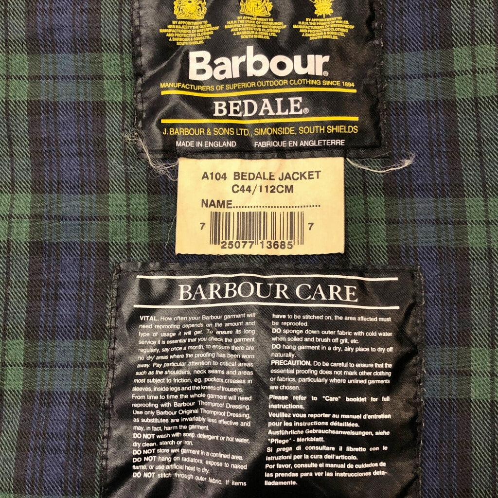 00s Barbour BEDALE Oiled Jacket