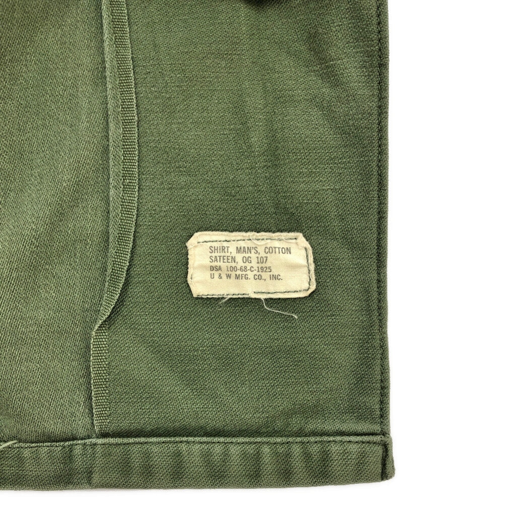 60s U.S. ARMY OG-107 Cotton Sateen Shirt Military Shirt