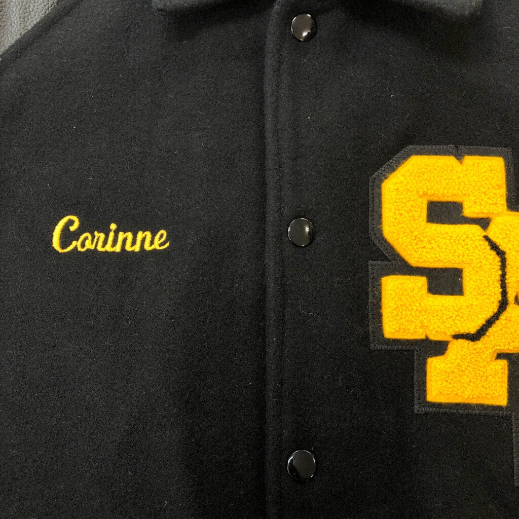 Powers Leather switching Stadium Jacket