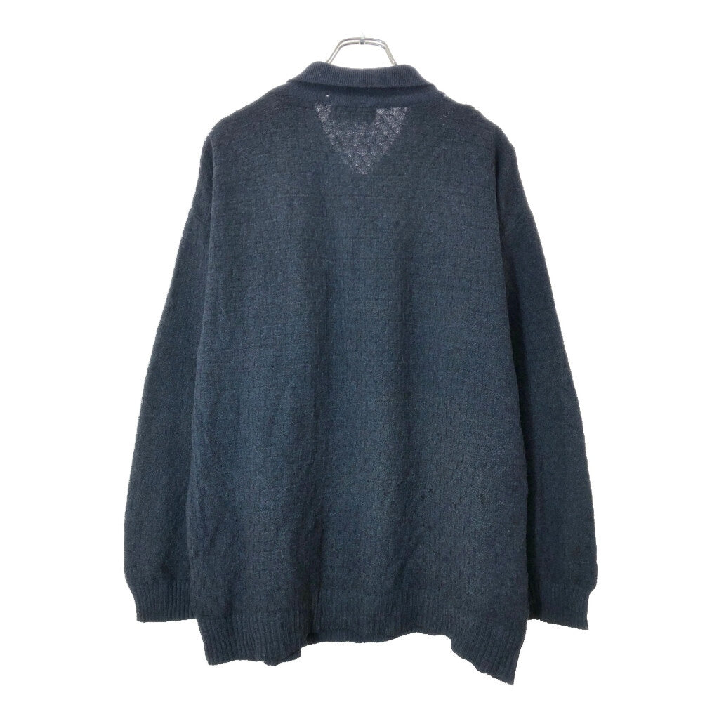 007 COLLECTION half button 3D Knit Sweater