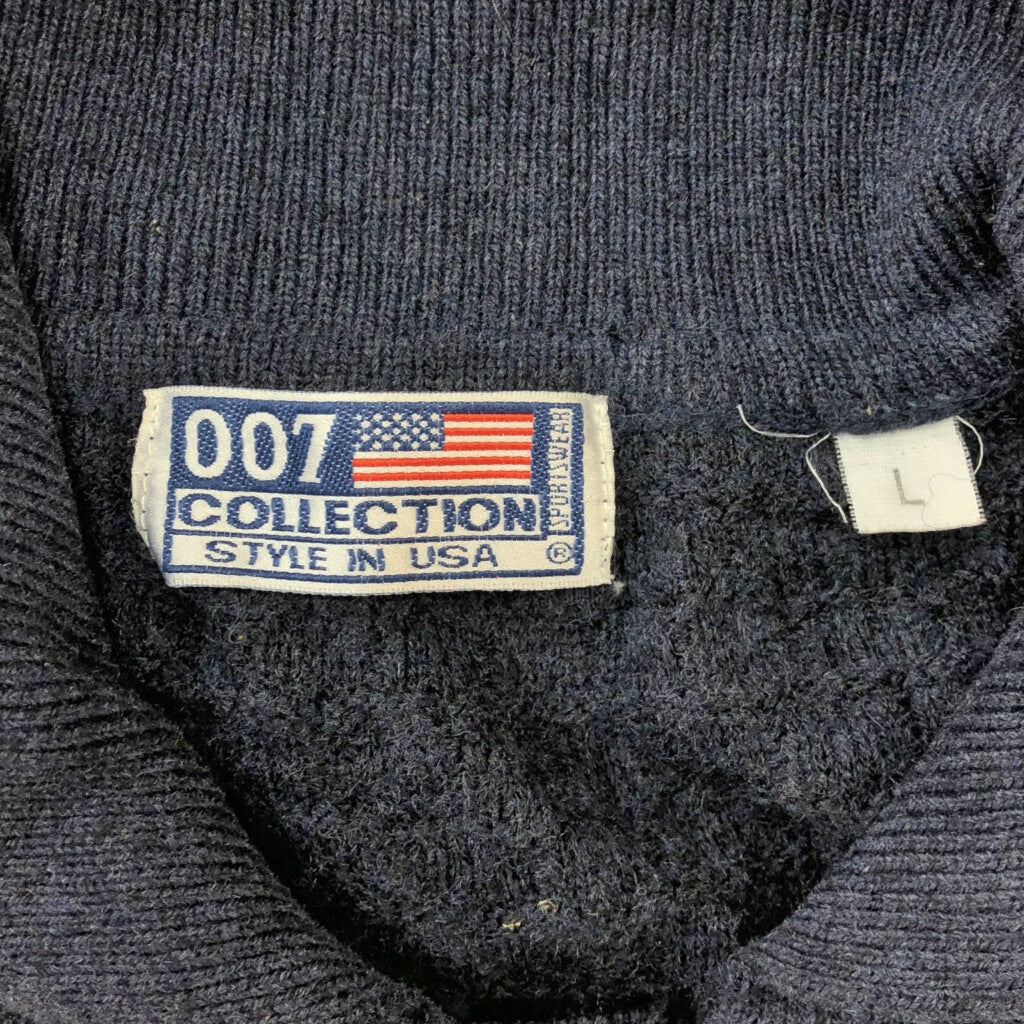 007 COLLECTION half button 3D Knit Sweater