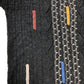 007 COLLECTION half button 3D Knit Sweater